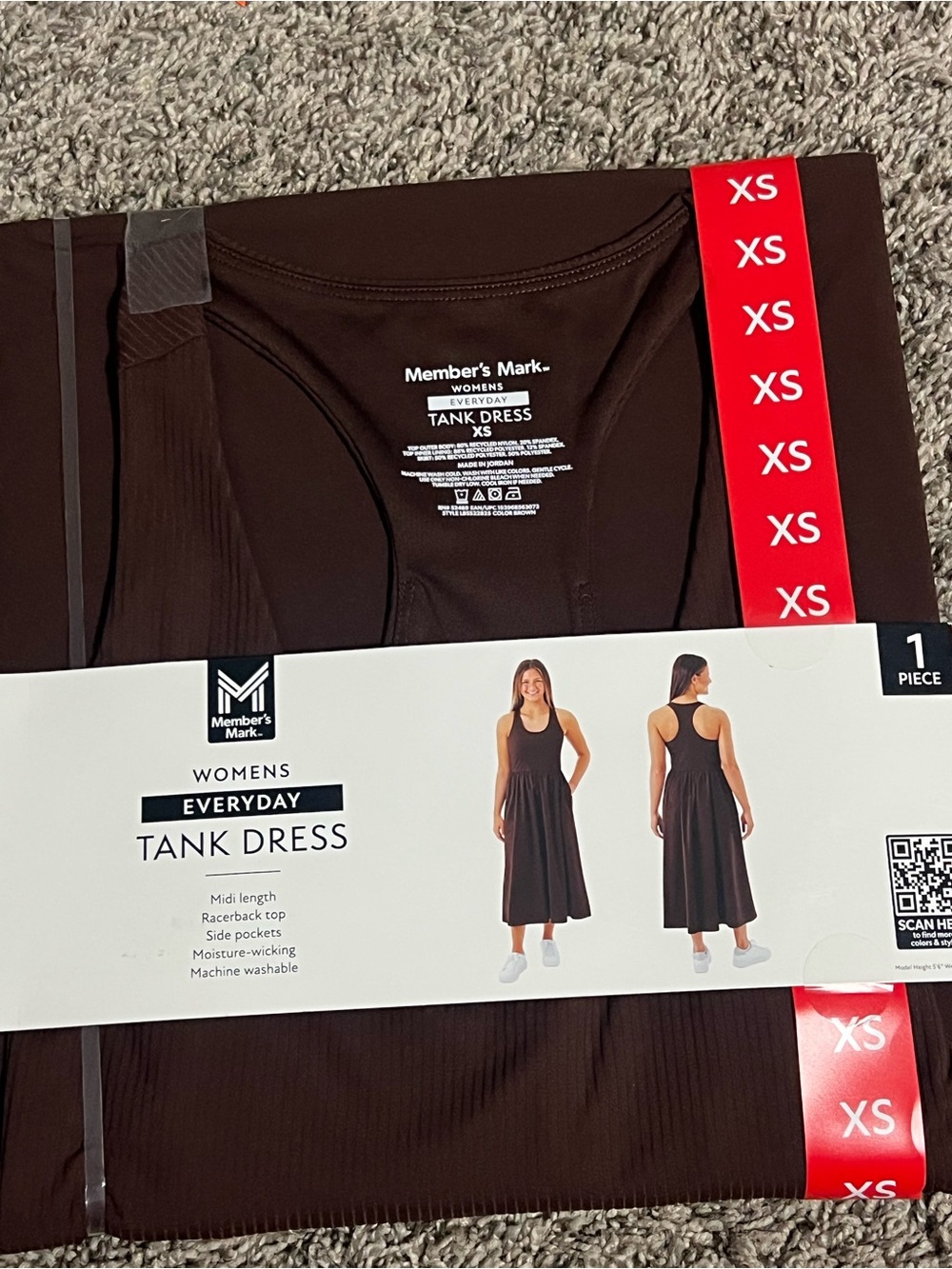 Member's Mark Women's Everyday Black Tank Midi Dress